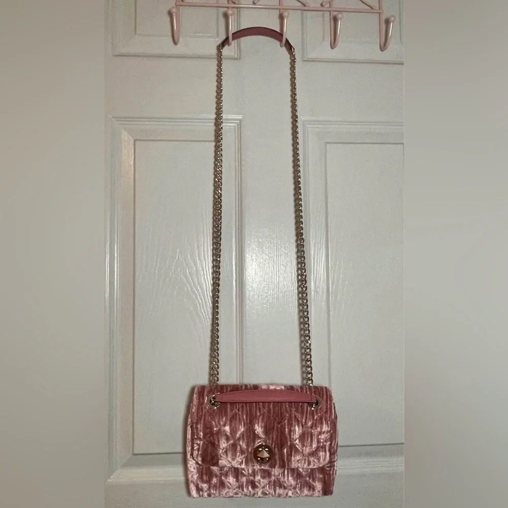 Kate Spade Blush Quilted Velvet Shoulder Bag - Picture 2 of 5